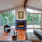Seattle Residential Remodel by Architect Kenneth M. Williams - Living Room Fireplace